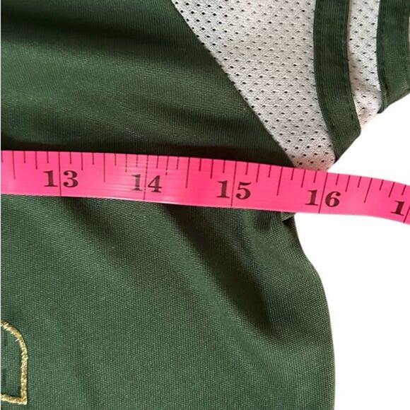 Green Bay Packers NFL Apparel Womens Jersey Green w Gold Sparkly Logo Sz Small. - Picture 5 of 6